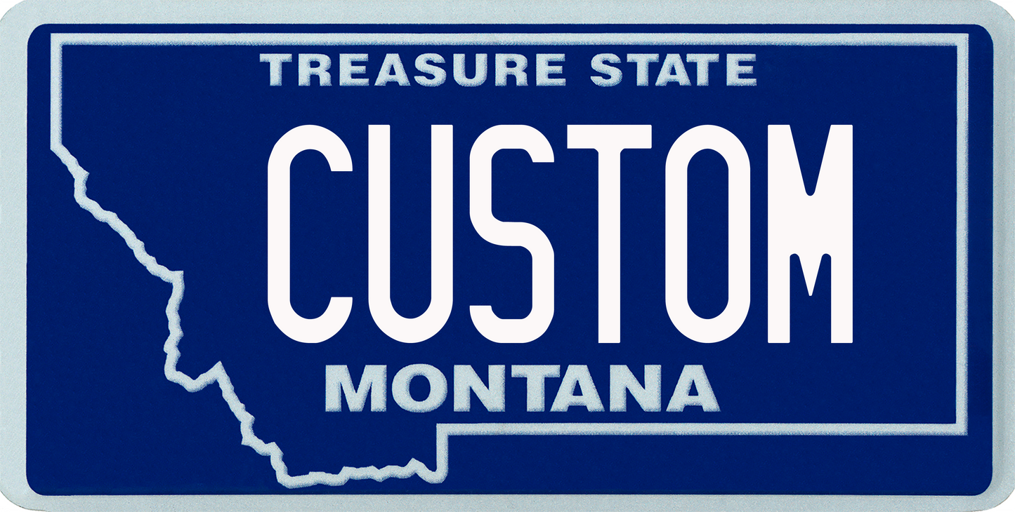 Montana “Treasure State” Custom License Plate – Minimal State Outline Design