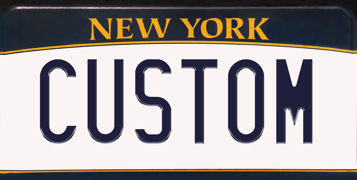 New York Custom License Plate – Premium Black & Gold Minimal Design