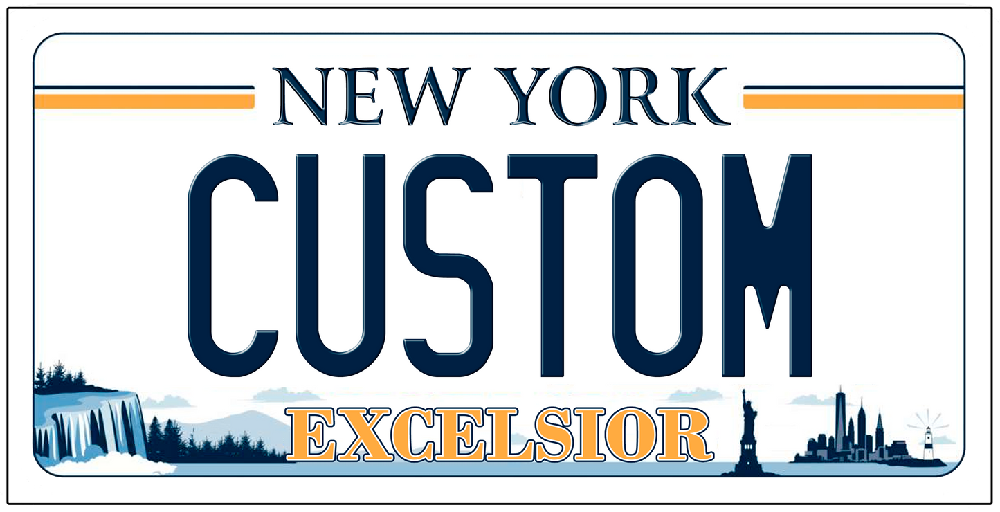 New York “Excelsior” Custom License Plate – Personalized Metal Tag