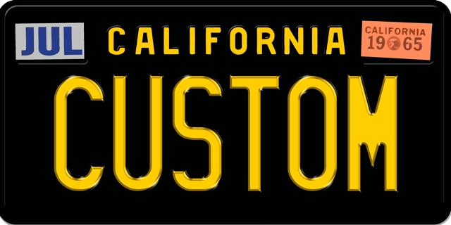 California 1965 Black Custom License Plate – Personalized Metal Tag