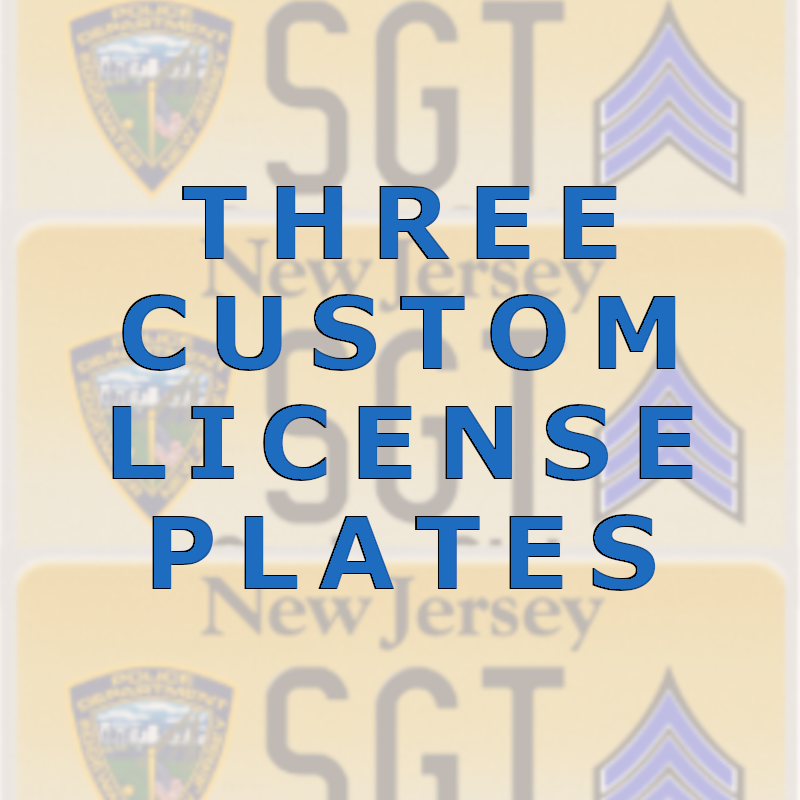 Three Custom Vanity Plates