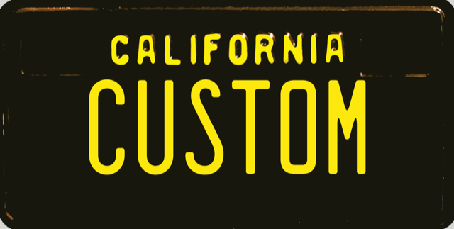 California Distressed Black Custom License Plate – Personalized Metal Tag