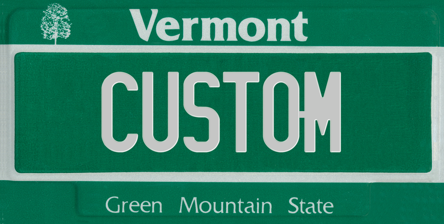 Vermont “Green Mountain State” Custom License Plate – Classic Green Design