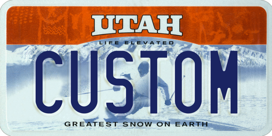 Utah “Greatest Snow on Earth” Custom License Plate – Ski Adventure Design