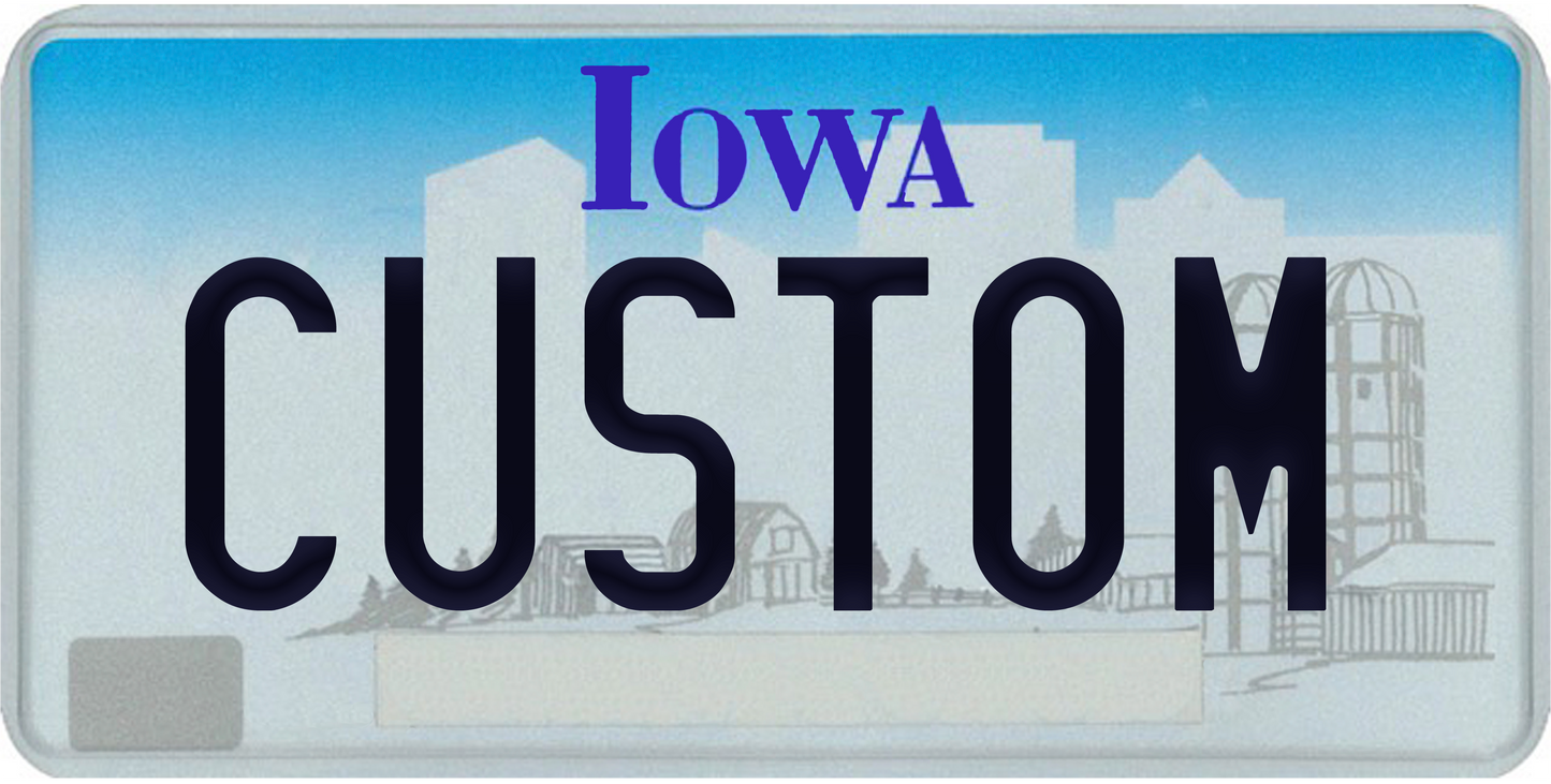 Iowa Farm Scenic Custom License Plate – Personalized Metal Tag
