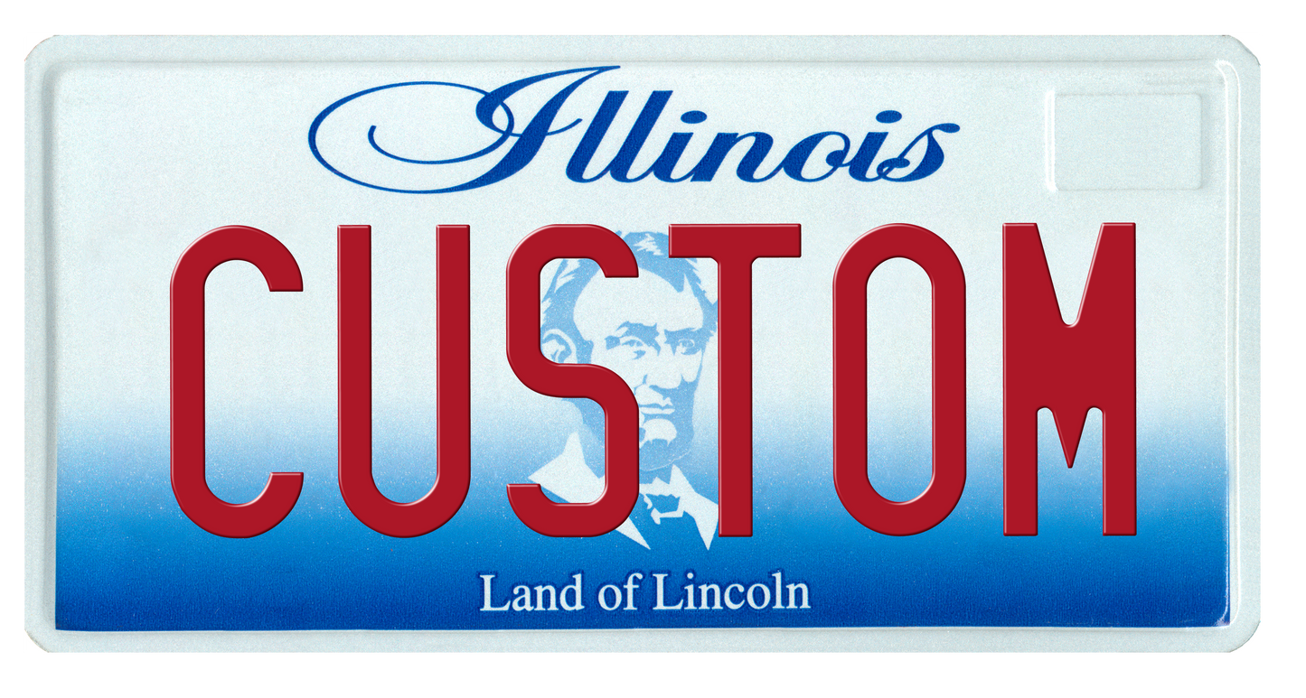Illinois “Land of Lincoln” Custom License Plate – Personalized Metal Tag