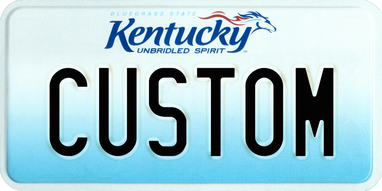 Kentucky “Unbridled Spirit” Custom License Plate – Personalized Metal Tag