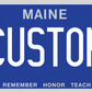 Maine Blue Custom License Plate – Personalized Metal Tag