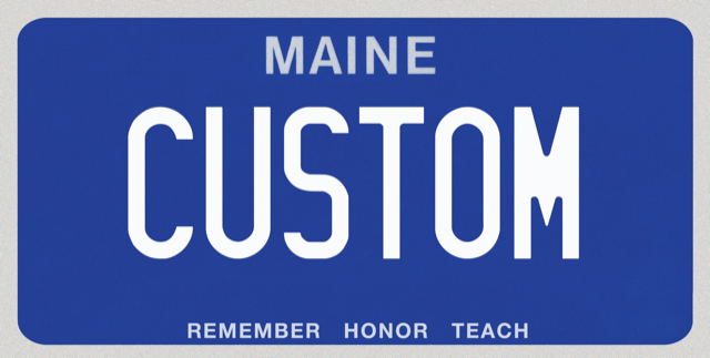 Maine Blue Custom License Plate – Personalized Metal Tag