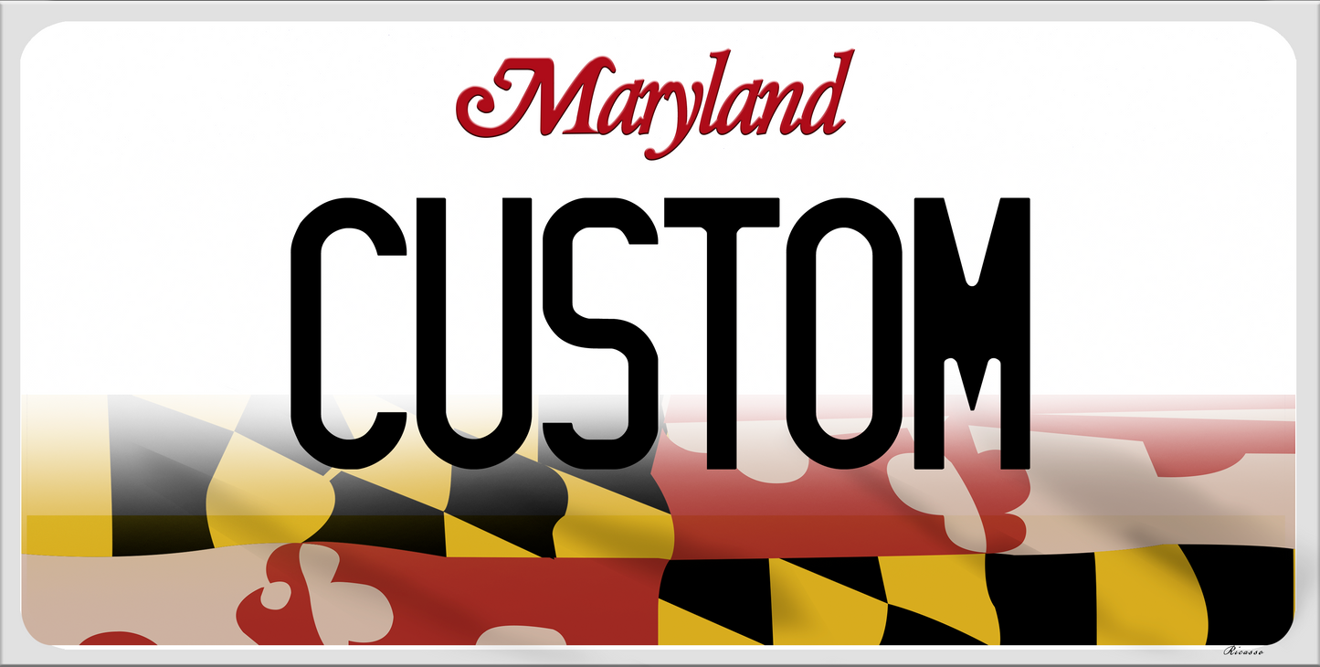 Maryland Flag Custom License Plate – Premium State Flag Design