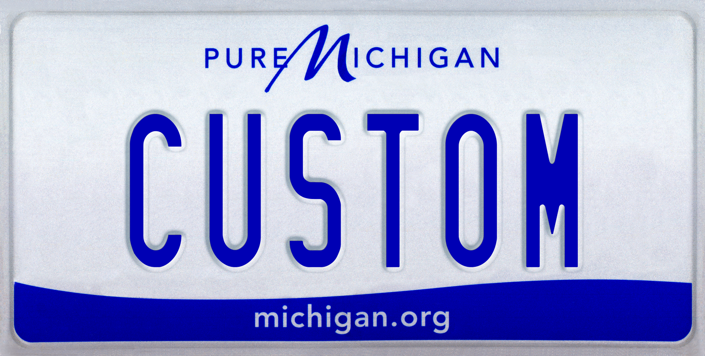 Michigan “Pure Michigan” Custom License Plate – Personalized Classic White Metal Tag