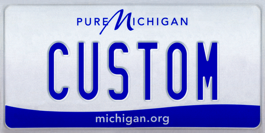 Michigan “Pure Michigan” Custom License Plate – Personalized Classic White Metal Tag