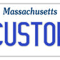 Massachusetts Black Custom License Plate with USA Flag – Personalized Premium Metal Tag