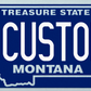 Montana “Treasure State” Custom License Plate – Minimal State Outline Design