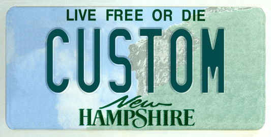 New Hampshire “Live Free or Die” Custom License Plate – Old Man of the Mountain Design