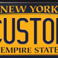 New York “Empire State” Custom License Plate – Classic Yellow Minimal Design