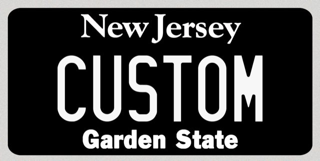 New Jersey “Garden State” Black Custom License Plate – Personalized Metal Tag