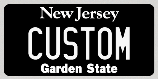 New Jersey “Garden State” Black Custom License Plate – Personalized Metal Tag