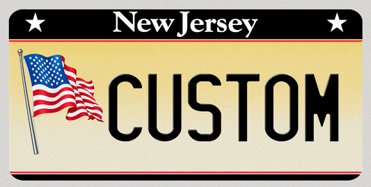 New Jersey Custom License Plate – Patriotic American Flag Premium Design