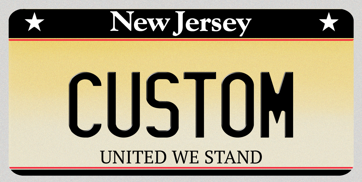 New Jersey Custom License Plate – Premium Classic Minimal Design