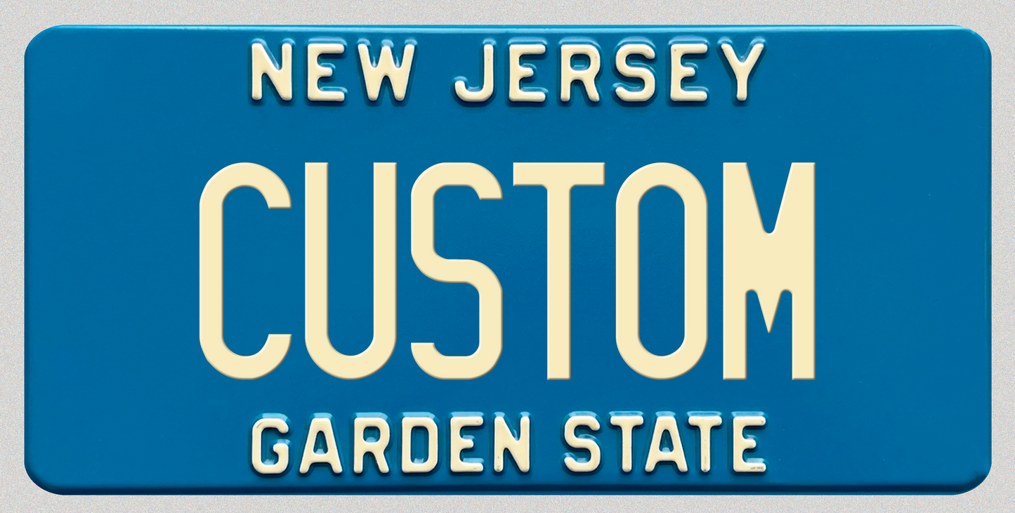 New Jersey “Garden State” Custom License Plate – Classic Embossed Minimal Design