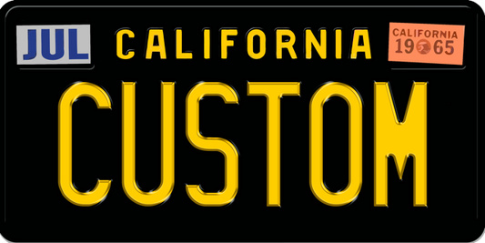 California 1965 Black Custom License Plate – Personalized Metal Tag