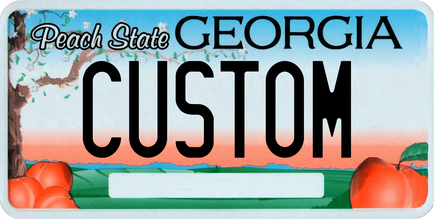 Georgia “Peach State” Scenic Custom License Plate – Personalized Metal Tag