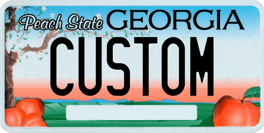Georgia “Peach State” Scenic Custom License Plate – Personalized Metal Tag