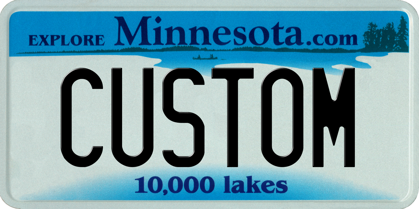 Minnesota “10,000 Lakes” Custom License Plate – Personalized Scenic Metal Tag