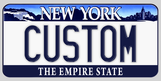 New York “Empire State” Custom License Plate – Classic Skyline Design