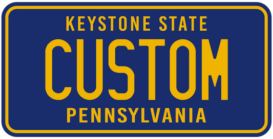 Pennsylvania “Keystone State” Custom License Plate – Classic Blue Design