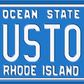 Rhode Island “Ocean State” Custom License Plate – Classic Blue Design
