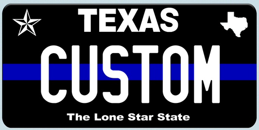 Texas Black “The Lone Star State” Custom License Plate – Premium Style