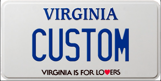 Virginia “Virginia is for Lovers” Custom License Plate – Classic White Design