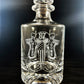 850 mL Round Glass Decanter Set with Four 9 oz. Rocks Glasses in Black Gift Box with Printed Paper Sleeve