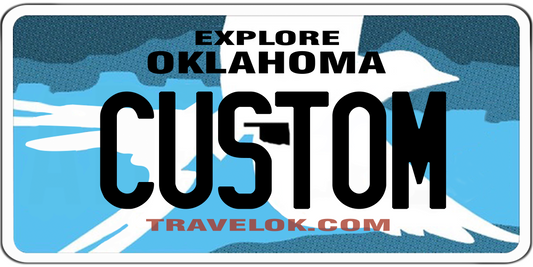 Oklahoma “Explore Oklahoma” Custom License Plate – Bird Scenic Design